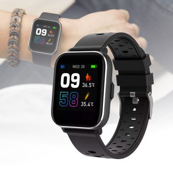 Smart Watch zwart - Sporthorloge incl. temp., hartslag- en bloedzuurstofmeter