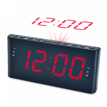 Wekkerradio met Projectie - FM Radio - 180° Projectieklok - Dubbele Wektijd