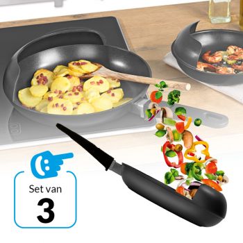 EasyPan 3-delige pannenset - Met opstaande rand