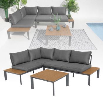 Loungeset Modena Antraciet – Polywood & Aluminium