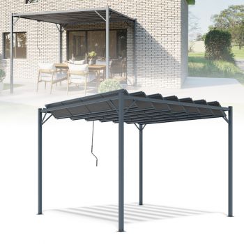 Pergola Matt Antraciet – met aluminium lamellendak