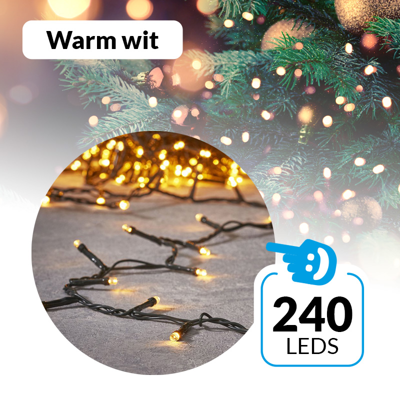 Kerstboomverlichting met 240 ledlampjes - Warm Wit