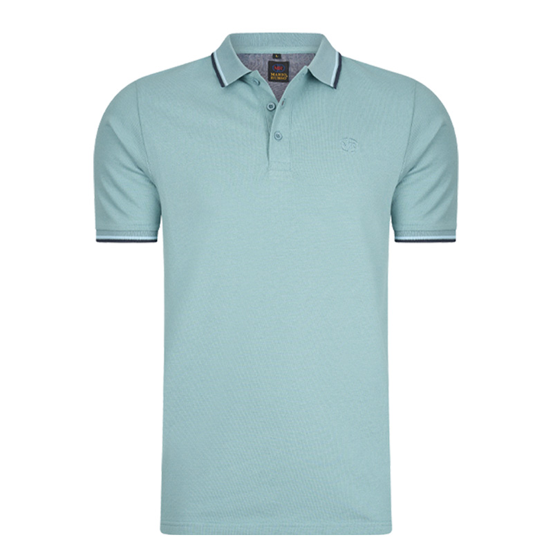 Mario Russo Herenpolo's - Smoke Blue - L afbeelding
