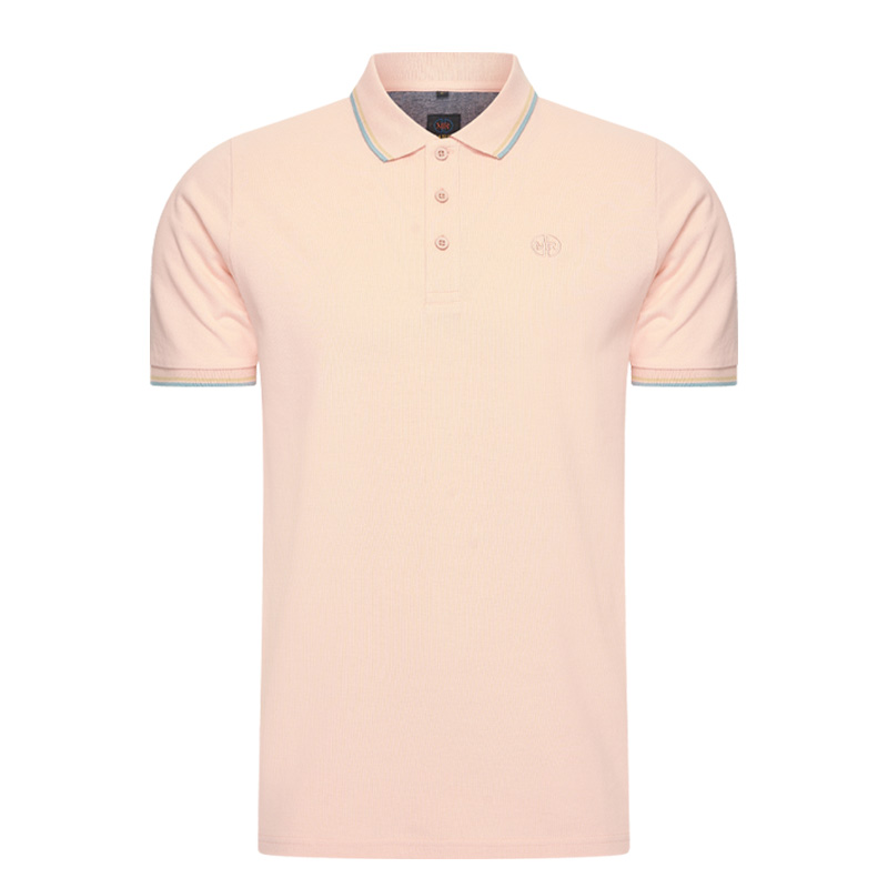 Mario Russo Polo shirt Edward - Polo Shirt Heren - Poloshirts heren - Katoen - 4XL - Perzik Oranje